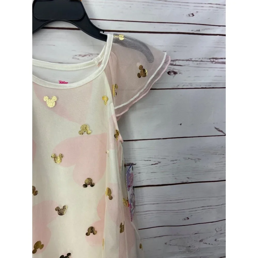 Disney Minnie Mouse Toddler Girl's Valentine's Day Foil Hearts Nightgown, Gown 4 - Picture 3 of 7